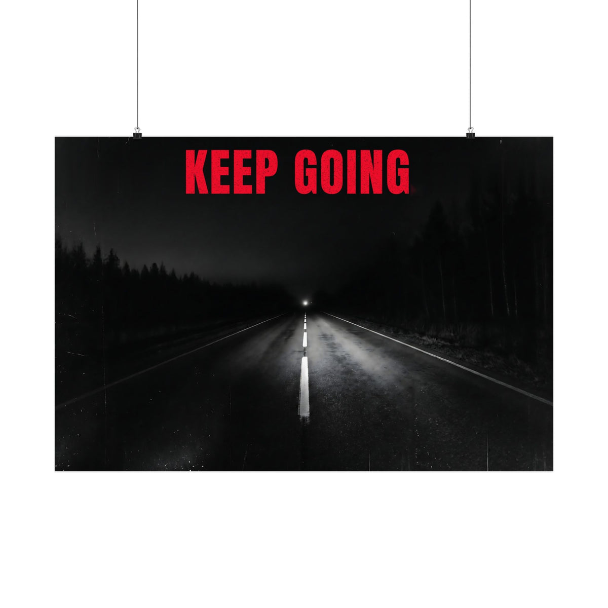 The Extra Mile - Night Road Wall Art | Matte Poster (Landscape)