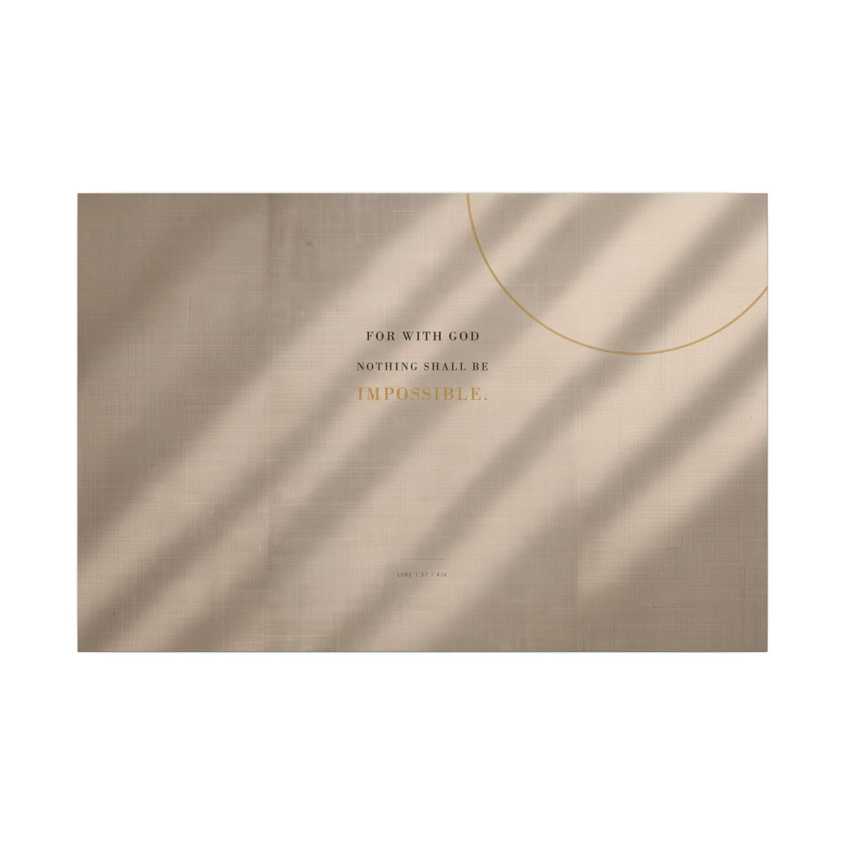 Nothing Shall Be Impossible - Luke 1:37 Bible Verse Wall Art | Canvas (Landscape)