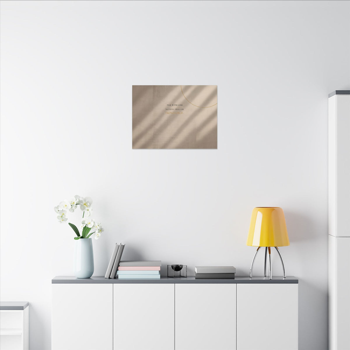 Nothing Shall Be Impossible - Luke 1:37 Bible Verse Wall Art | Canvas (Landscape)