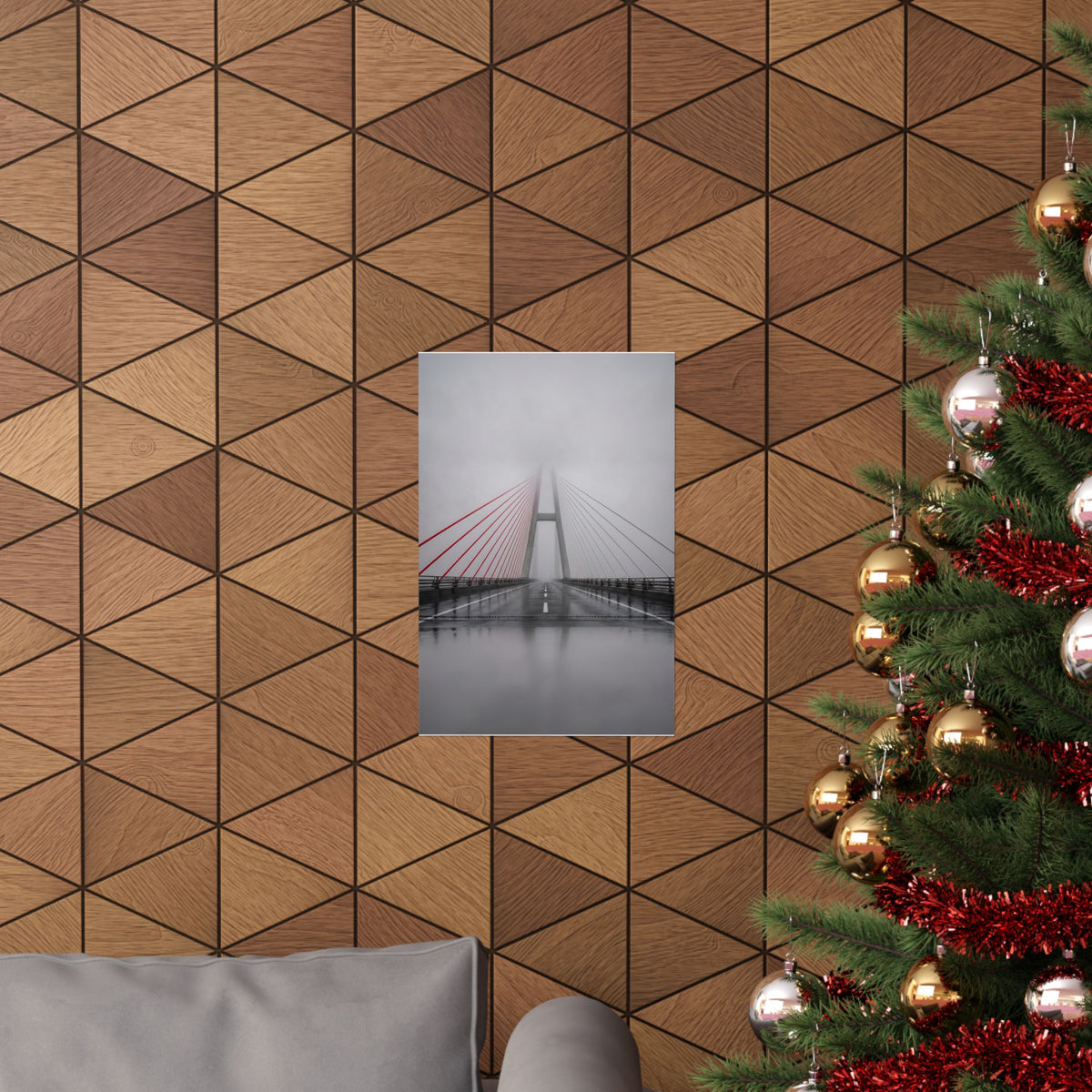 Span in Fog - Red Wall Decor | Matte Poster