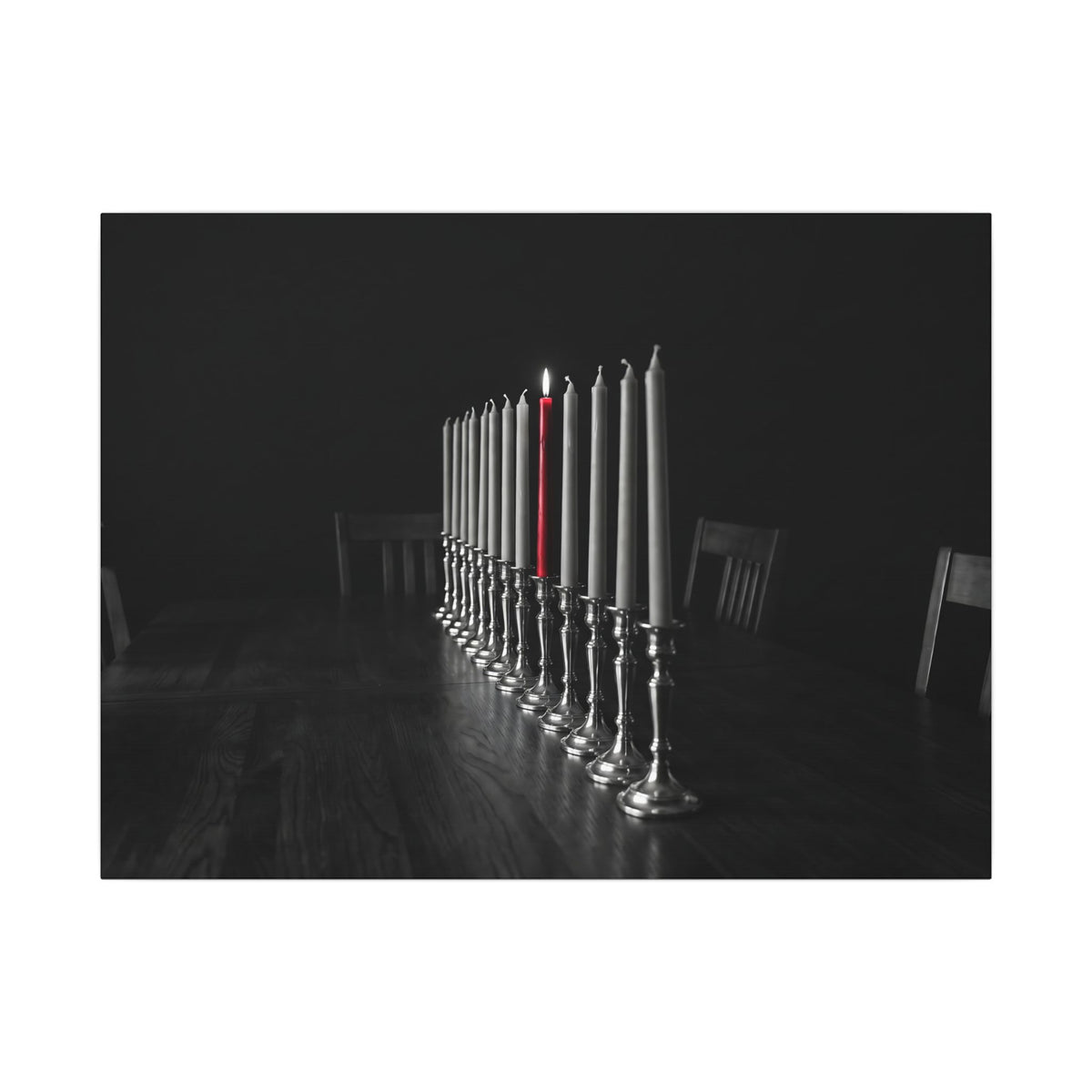 One Candle Lit - Dining Room Wall Art | Canvas (Landscape)