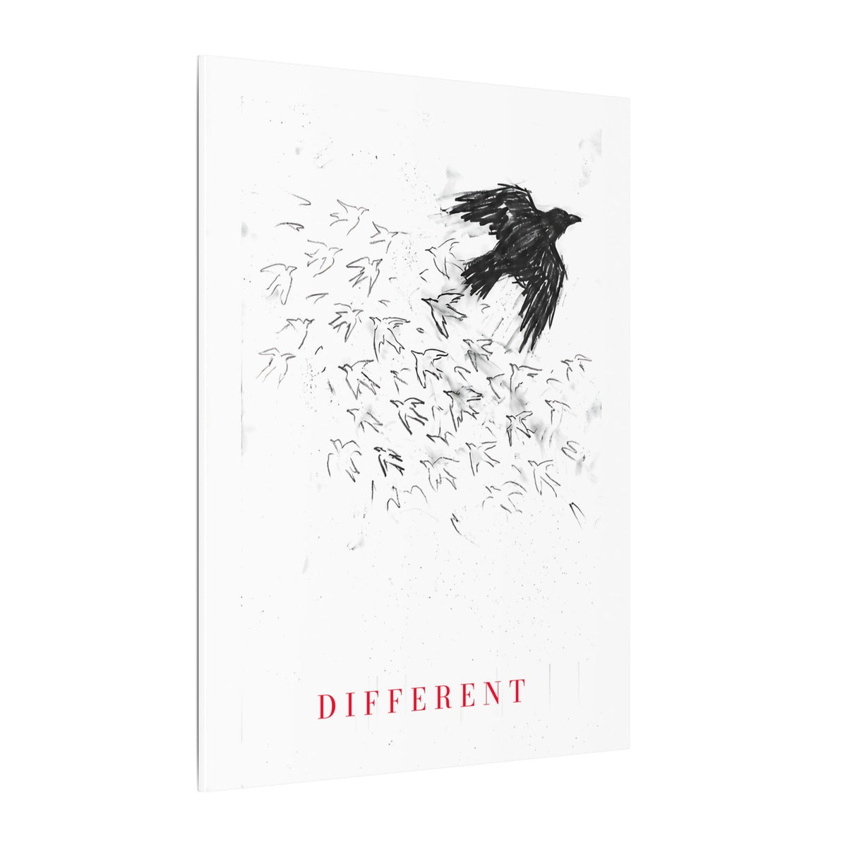 The Flock Went Left - Charcoal Wall Art | Canvas