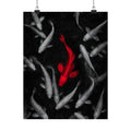 The Red Koi - Red And Black Wall Art | Matte Poster