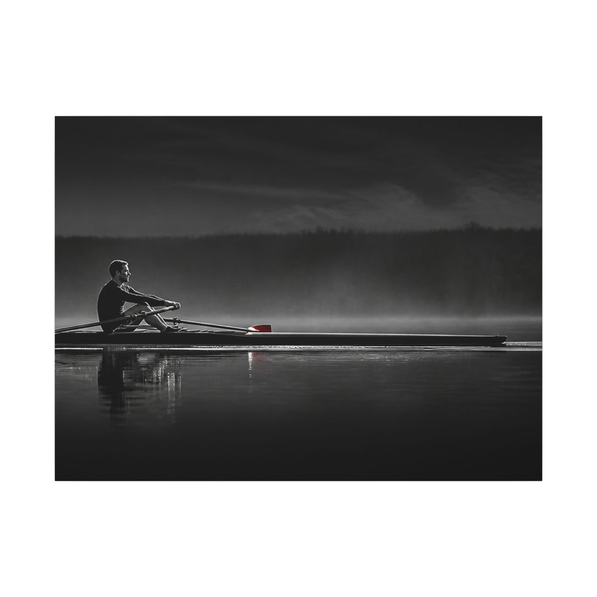 No One Rows for You - Black and White Bedroom Wall Art | Canvas (Landscape)