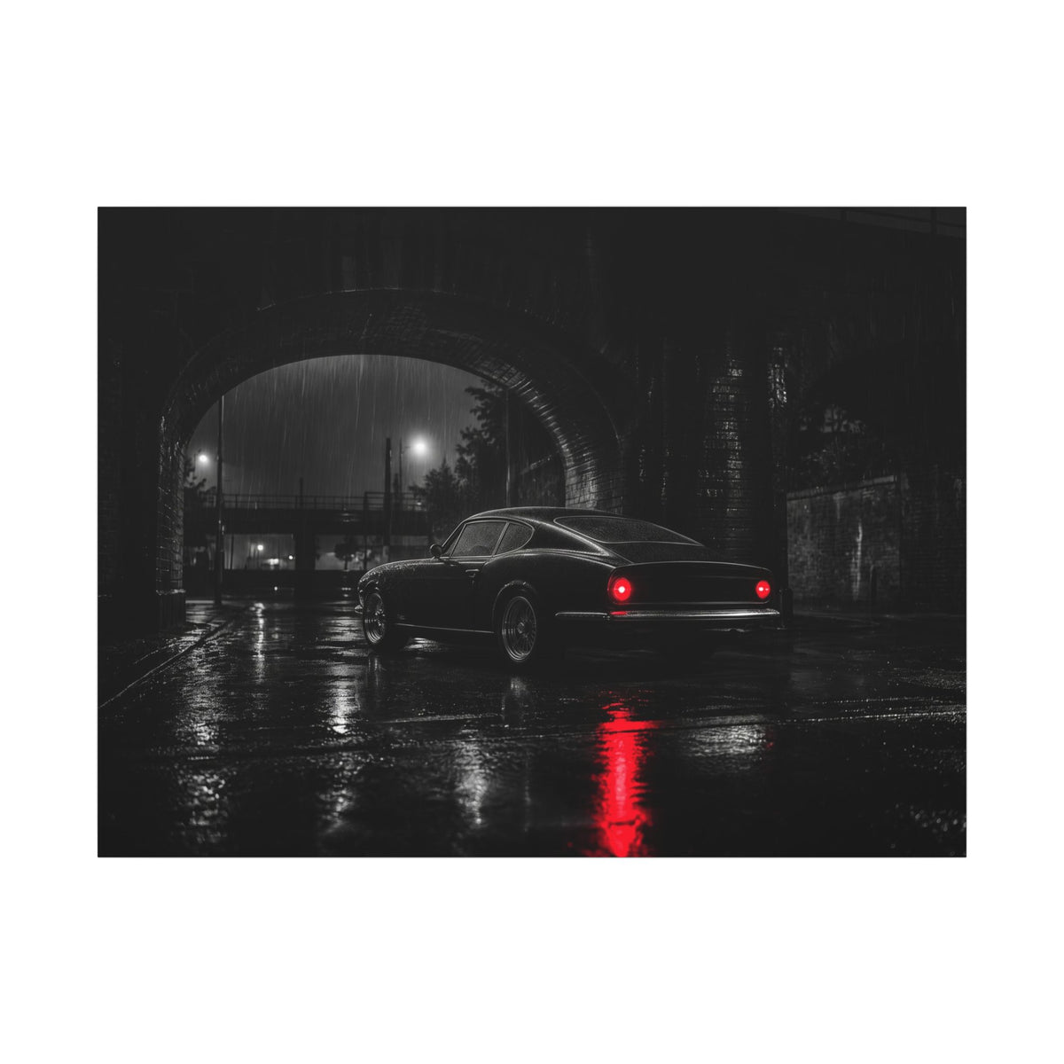 Red Tail Night - Classic Car Wall Art | Canvas (Landscape)