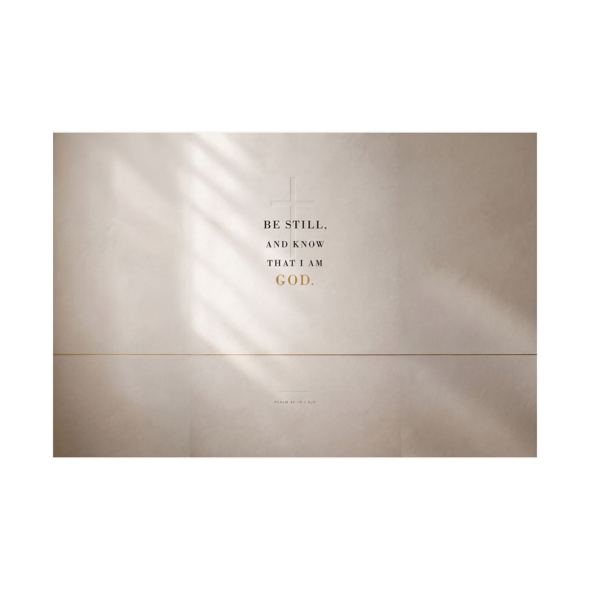 Be Still - Psalm 46:10 Bible Verse Wall Art | Matte Poster (Landscape)