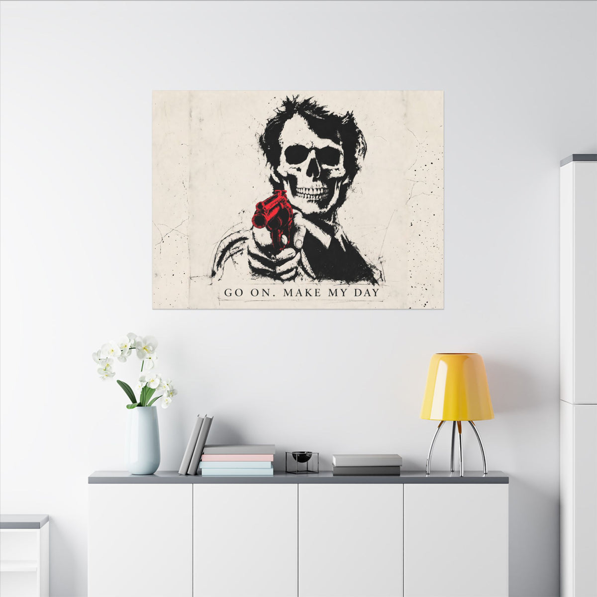Make My Day - Dark Noir Sketch Art | Canvas (Landscape)