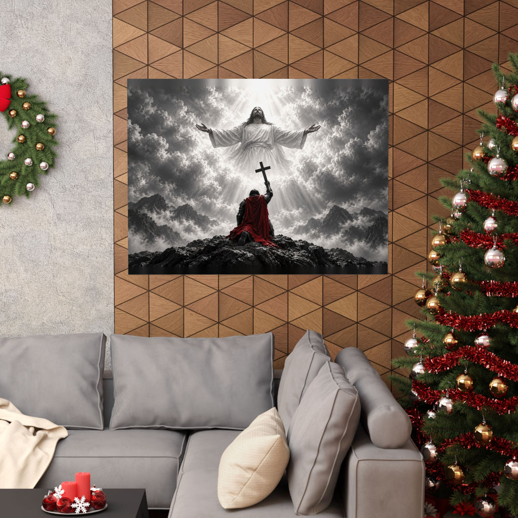 Jesus and the Warrior - Christian Wall Art | Matte Poster (Landscape)