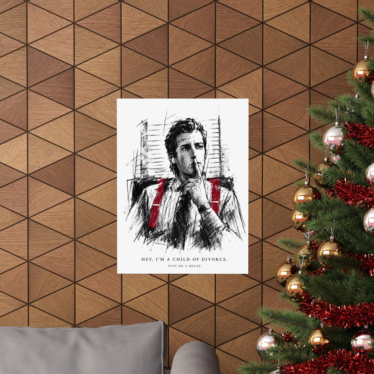 Child of Divorce Sketch - Dark Office Wall Art | Matte Poster