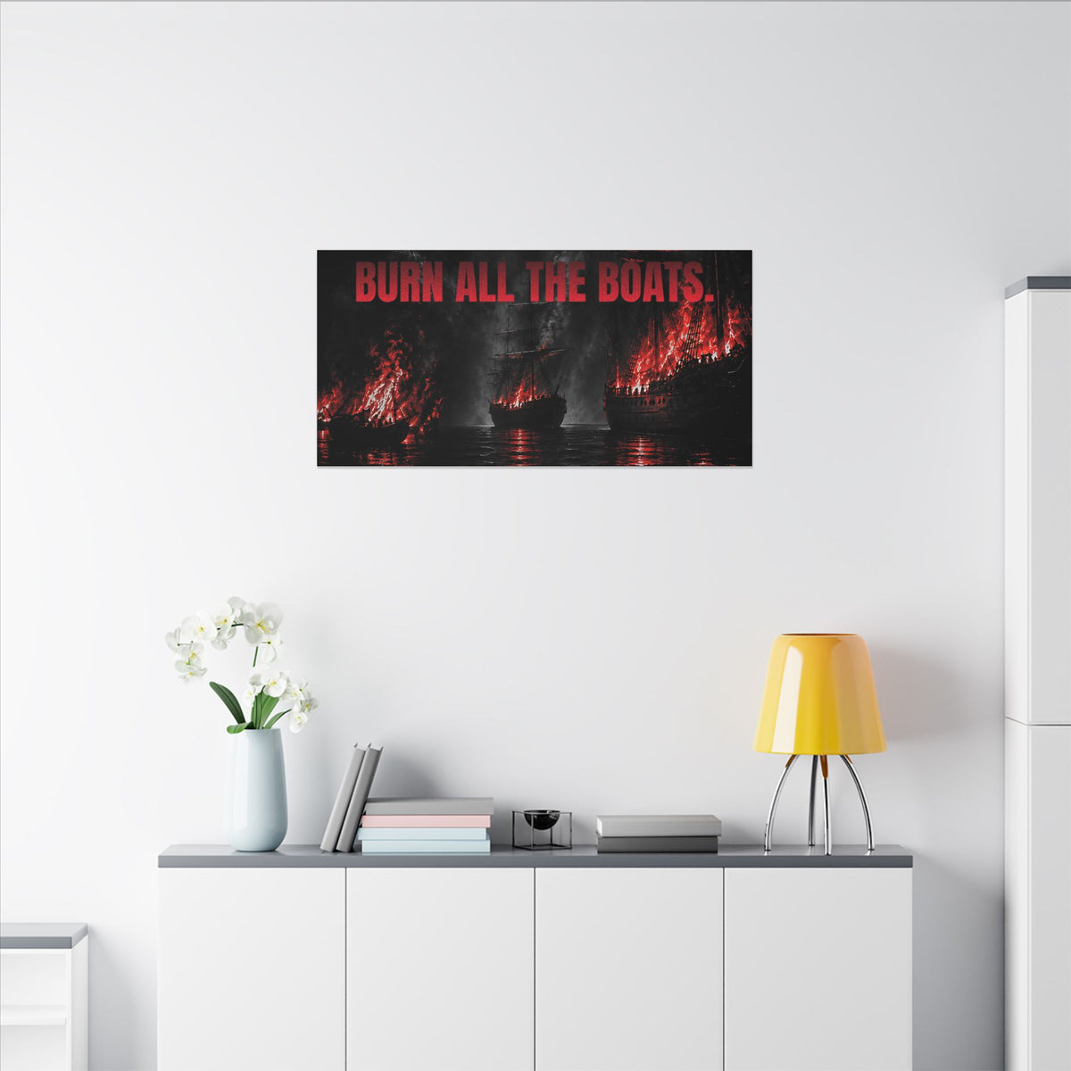 Burn All the Boats - Nautical Wall Art | Canvas (Panoramic)