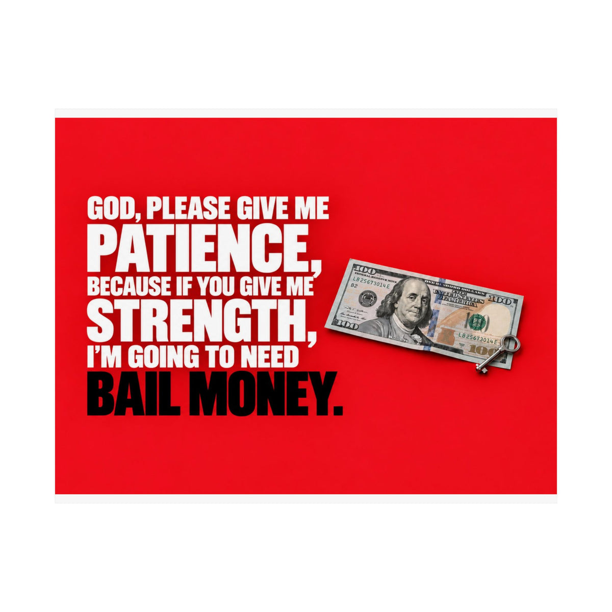 Bail Money - Meme Wall Art | Matte Poster (Landscape)