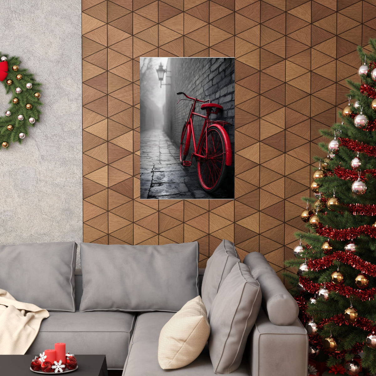 The Red Bicycle - Unique Office Wall Decor | Matte Poster