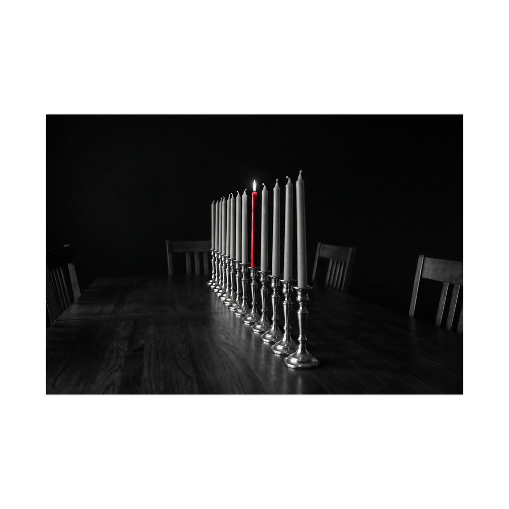 One Candle Lit - Dining Room Wall Art | Matte Poster (Landscape)