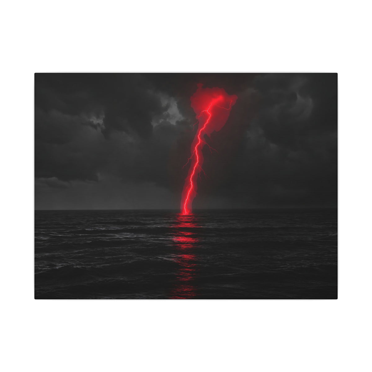 Red Strike - Red And Black Art | Canvas (Landscape)